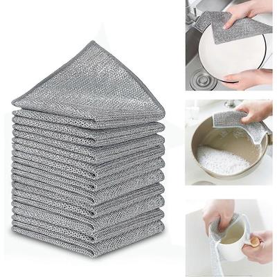 10-Piece Metal Cleaning Cloth Set Metal Sponge for Tough Stains, Reusable Double-Layer Wire Dishcloths