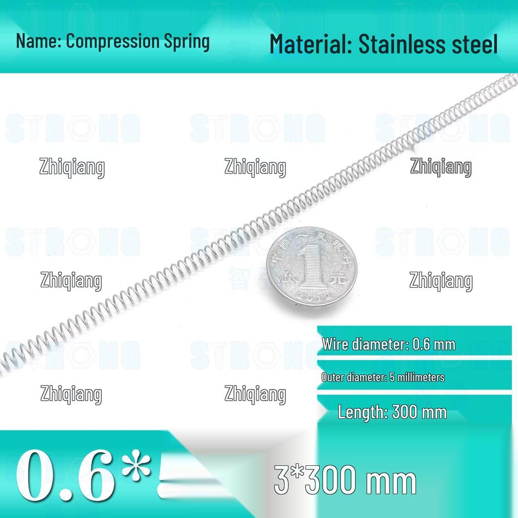 304 Stainless Steel Compression Spring – 300mm Long, High Elasticity, Shock Absorption, Customizable