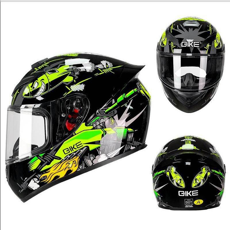 DOT Certified Motorcycle Full Face Helmet for Couples Men Women Racing Style Scooter Karting Headgear Protective Gear