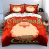 Santa Christmas Cake Design Bedding Duvet Cover Set Duvet Cover Pillowcases  (1*Duvet Cover 2*Pillowcases, without duvet insert)