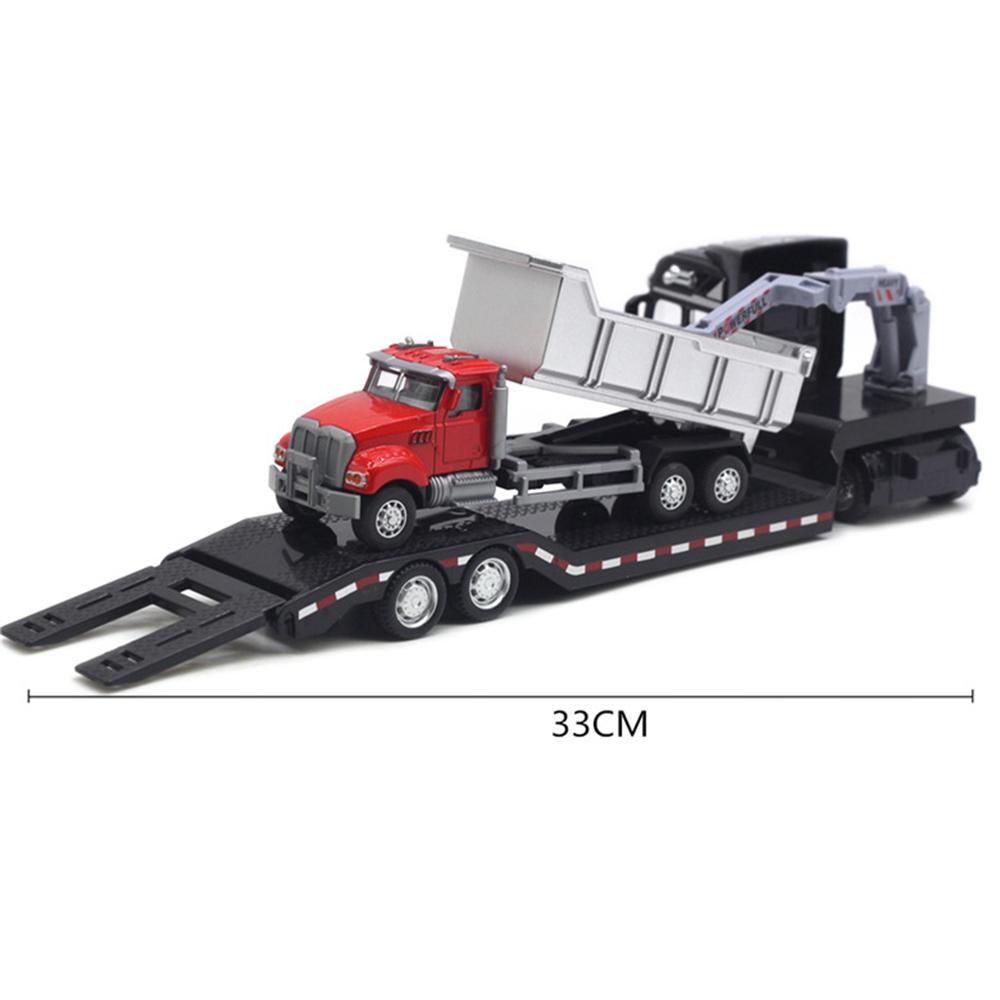 1/50 Skala Støpt Metall Leketøysbiler Semi-hengerbil Leveres med Mini Betongblander Henger, Legeringsleketøyskjøretøy Lekesett for Barn Julebursdagsgave