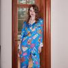 [Blue Stationery] 1011 New Pajamas Women's Long Sleeve Simulation Silk Set Loose Cartoon Women's Loungewear Summer