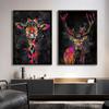 Pintura de Lienzo de León Colorido Abstracto Póster Moderno de Animales e Impresiones Arte de Pared Imágenes para Sala de Estar Decoración del Hogar