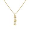 Chinese Style Elegant White Chalcedony Bamboo Pendant Women's Fashion Necklace