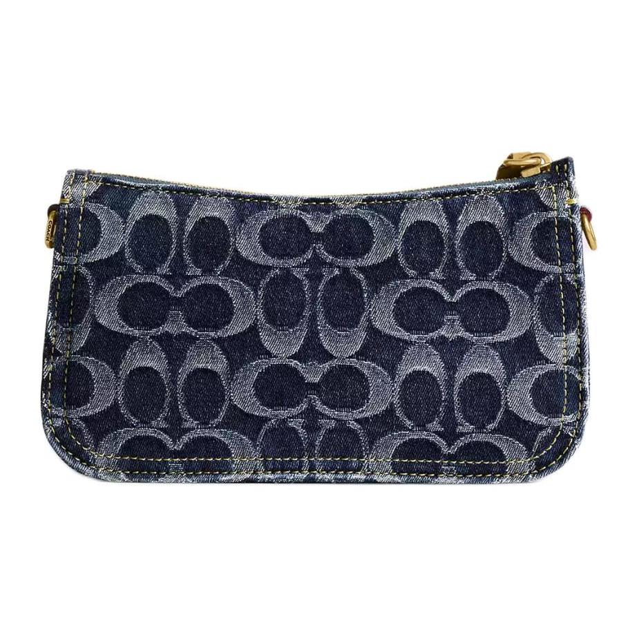 COACH Penn Iconic Denim Hobo Bag Shoulder Bag Small Women's Blue CR688-B4BL