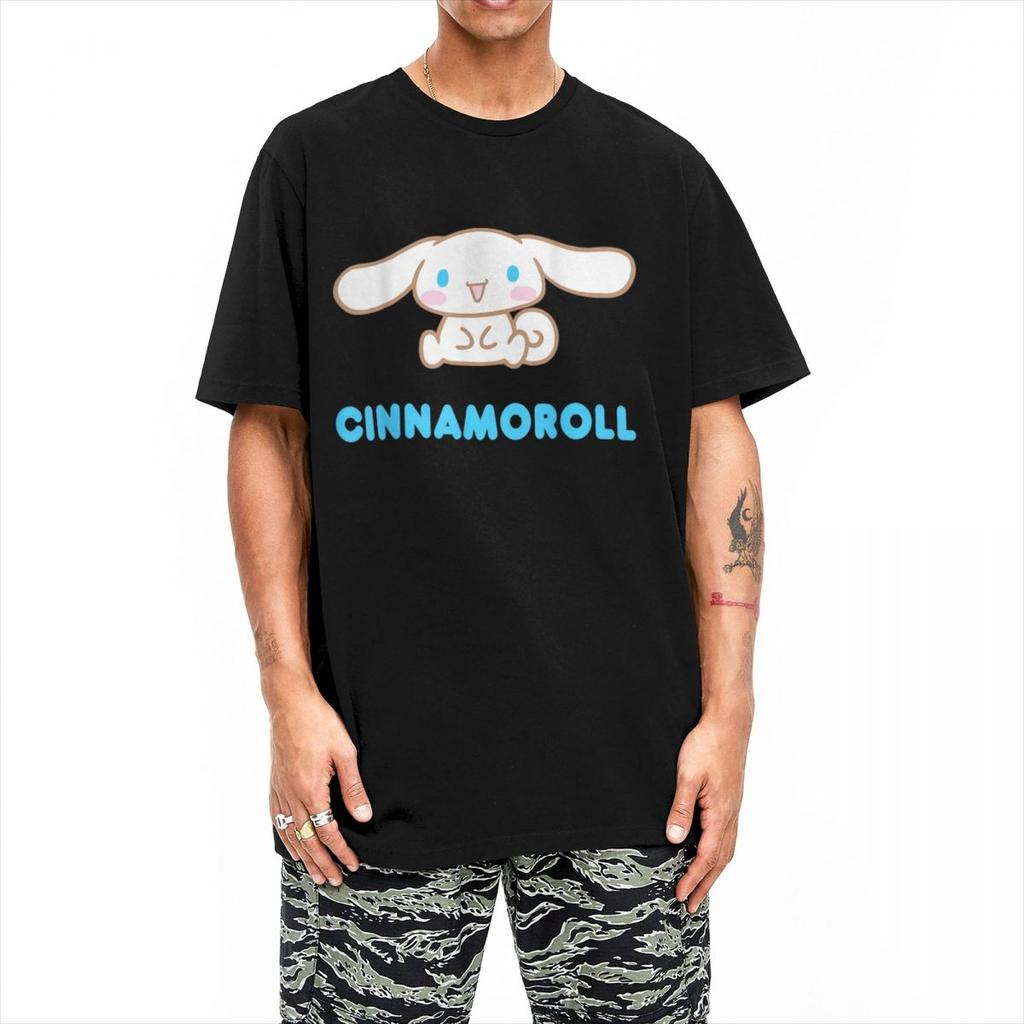 Cinnamoroll Charakter T-Shirt Harajuku Übergroße Streetwear Freizeit Herren Damen Vintage Kurzarm Baumwolle Vielseitige Unisex Oberteile