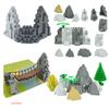 Moc Rock Panel 6082 6083 23996 47847 Rockery Mountain Scene DIY City Street View Bulk Hill Stone Building Blocks Toys For Gifts