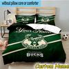 3pcs Custom Name Bucks Team Logo Artwork Bedding Set Includes 1 Duvet Cover & 2 Pillowcases for All Seasons Dormitory Home Decor Christmas Gifts