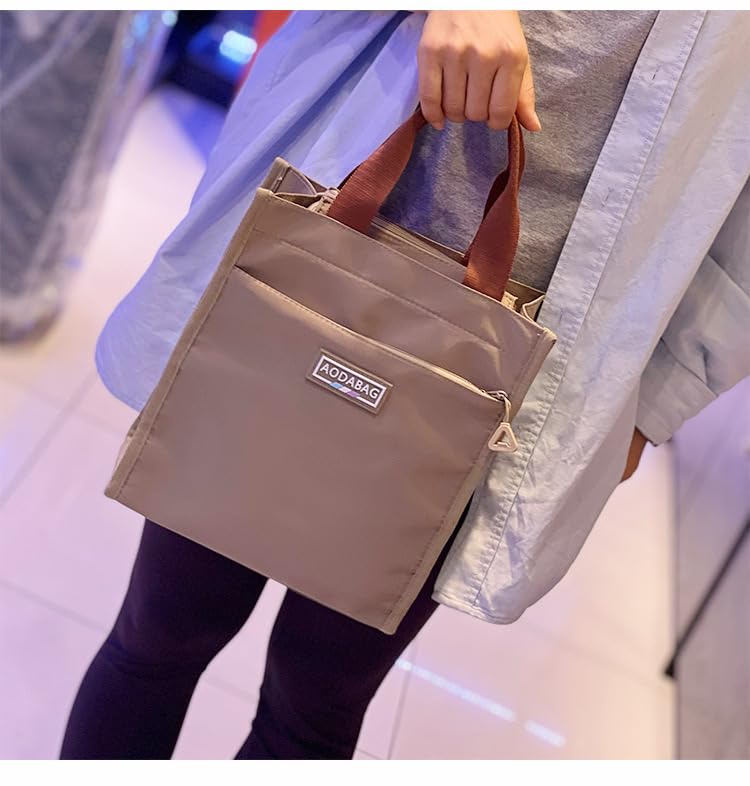 Women's Lunch Bag, Mother's Bag, Handbag, Mini Tote Bag, Lightweight, Functional, Easy to Use, Commuter Bag, Cute and Stylish (Type A - Green)
