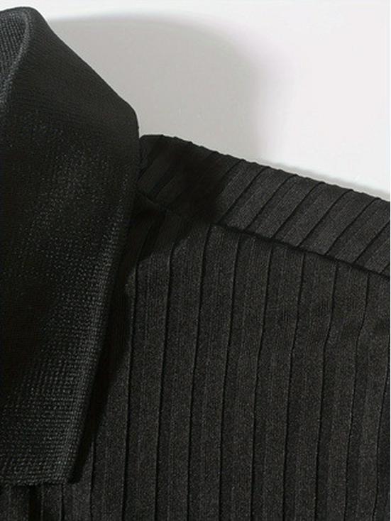 Europäisches Herren-Herbst-Sport-Fitness-Poloshirt mit V-Ausschnitt, Stehkragen und vertikalen Streifen