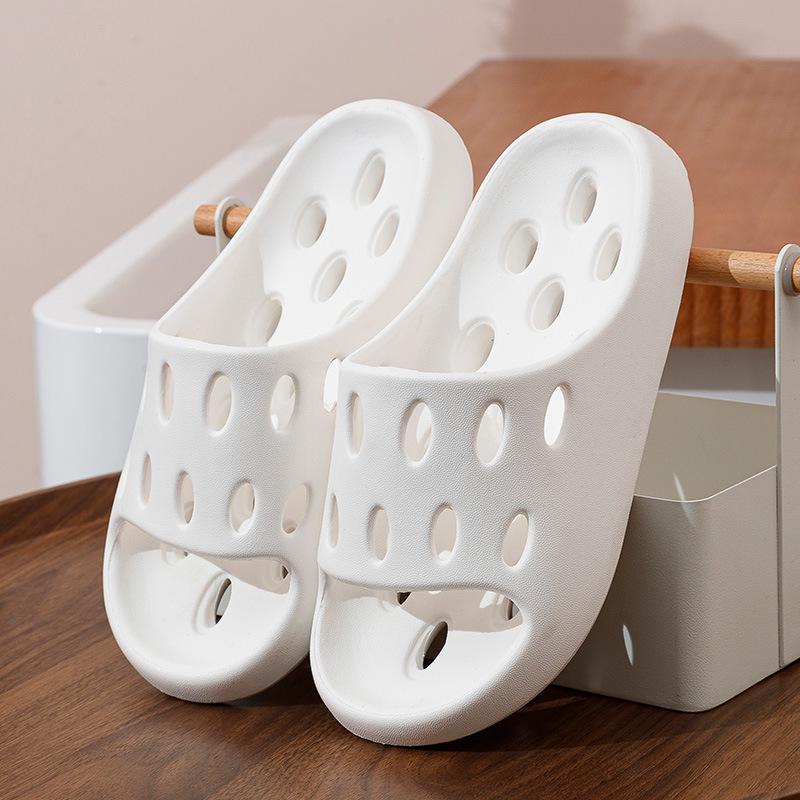 Women's Summer Indoor Non-Slip Cool Slippers - Comfortable, Breathable Hole Design for Men and Women