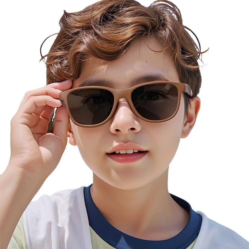 

FEISEDY Kids Polarized Sunglasses, UV400 Protection, Ultra-Lightweight, 19g, TPEE Frame, for Baseball, Fishing, Mountaineering, Cycling, TAC