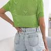 2026 Spring/Summer Women's Hollow Lace Short Sleeve Knitted Open Top S-XL