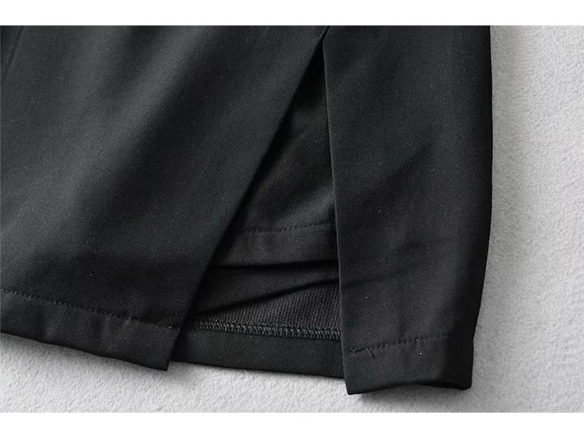 Summer 2024 High-Waist A-Line Midi Skirt with Slit - Women's Slimming, Anti-Exposure Bodycon Design