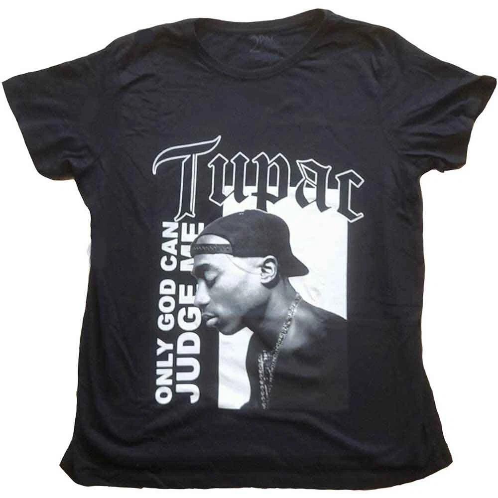 Tupac Ladies T-Shirt: Only God Text (8) L