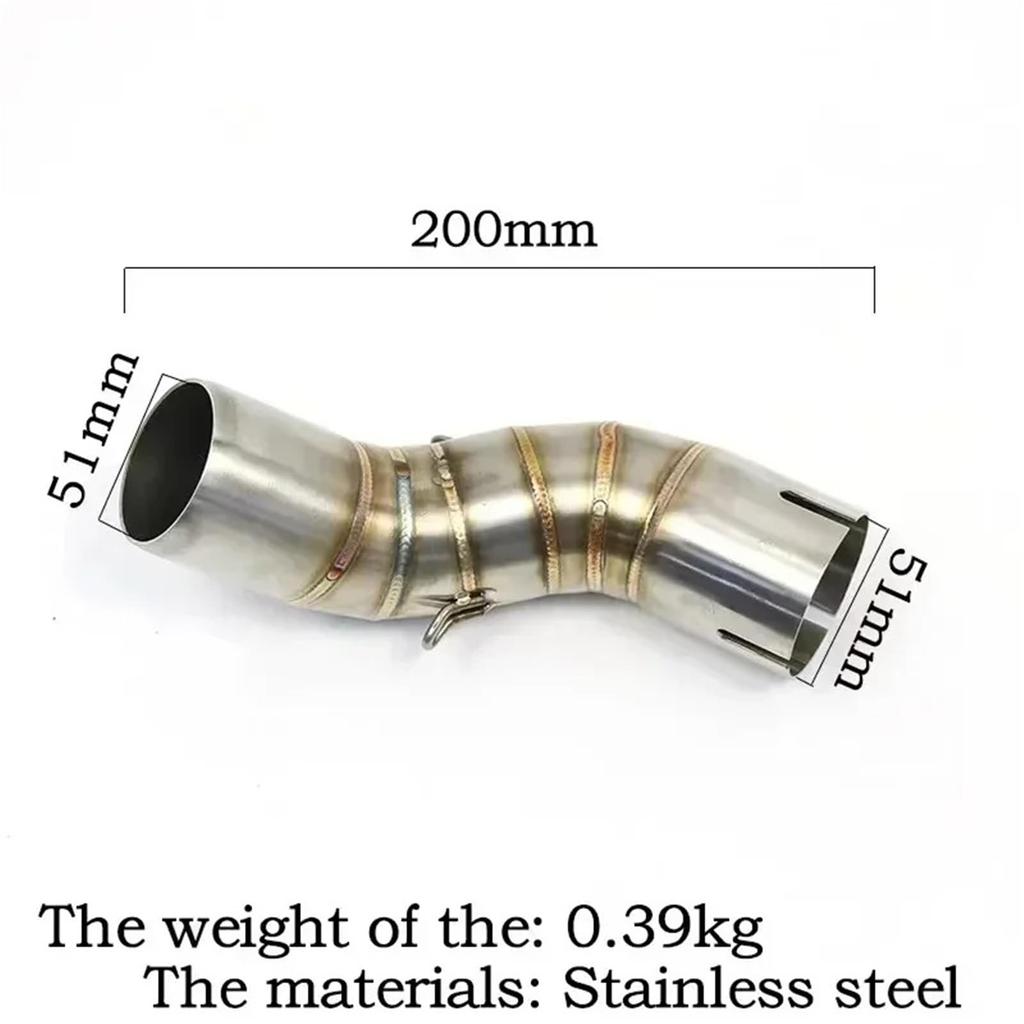 Motorcycle Exhaust Muffler Pipe Connection Z900 SE 2017-2023 Motorcycle Exhaust Middle Link Pipe Connection 51mm Motorcycle Exhaust Muffler Pipe