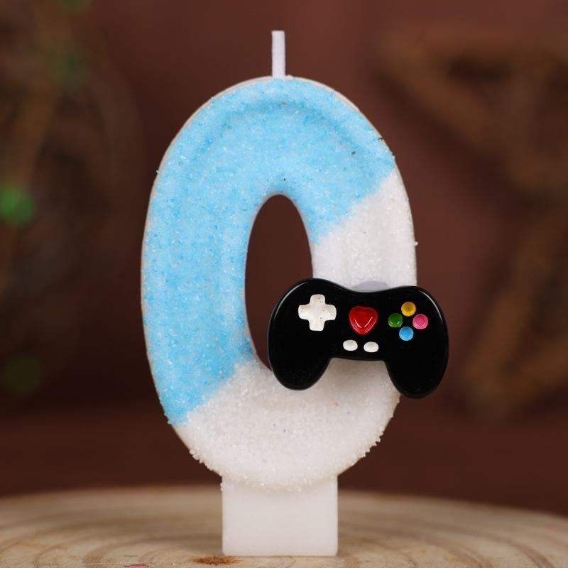 

Cute Game Controller Number Birthday Candle Cake Decoration Party One-year-old Handmade Number Candle 0-9 0