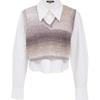 ONLY 2025 Autumn Colorblock Knit Vest & Shirt Set