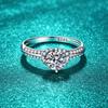 D Color 925 Sterling Silver Moissanite Ring: Elegant Women's Proposal & Wedding Jewelry