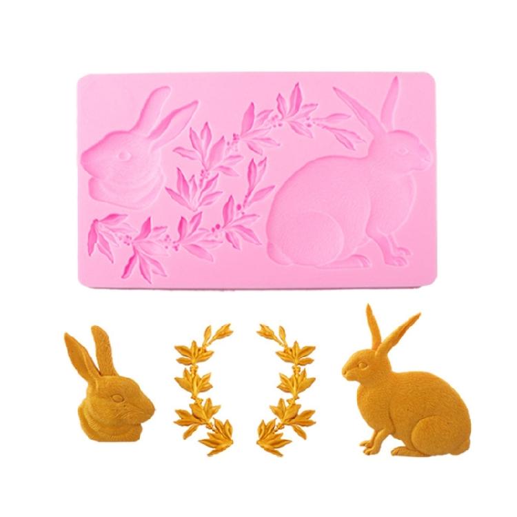 

Rabbit Lace Shaped Silicone Chocolate Moulds for Kitchen Cake Fondant Chocolate 1 рожевий