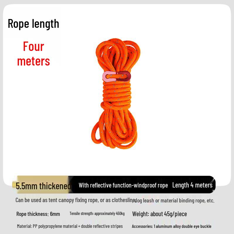Adjustable Reflective Windproof Camping Tent Rope Pulley System