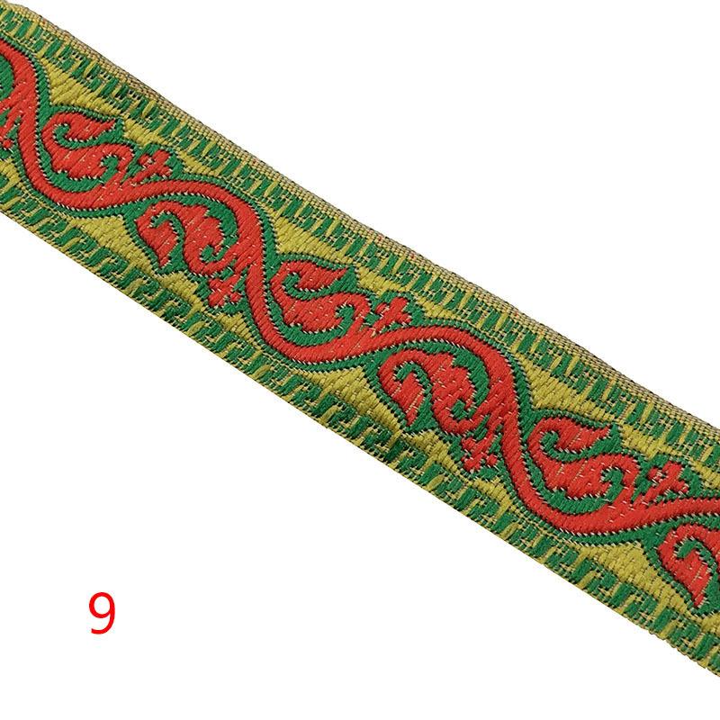 Diy handgefertigte Materialien 1 Streifen 7 Meter 2,5 cm Stickerei Ethnische Spitze Computer Jacquard Vorhang Heimtextilien Kleidung Spitzenzubehör