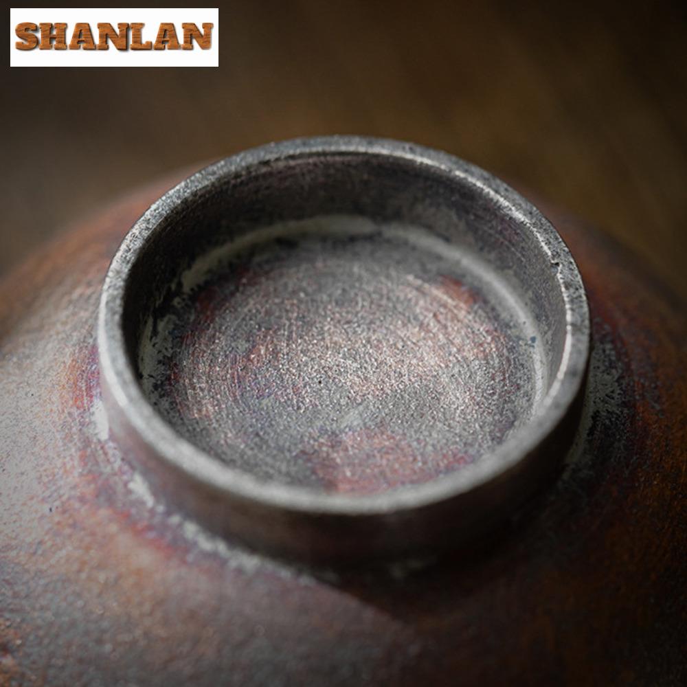 130ML Kiln Change Gilded Silver Foil Gaiwan Japanese Rough Pottery Tea Tureen Tea Making Cover Bowl Kung Fu Teaware Ornaments