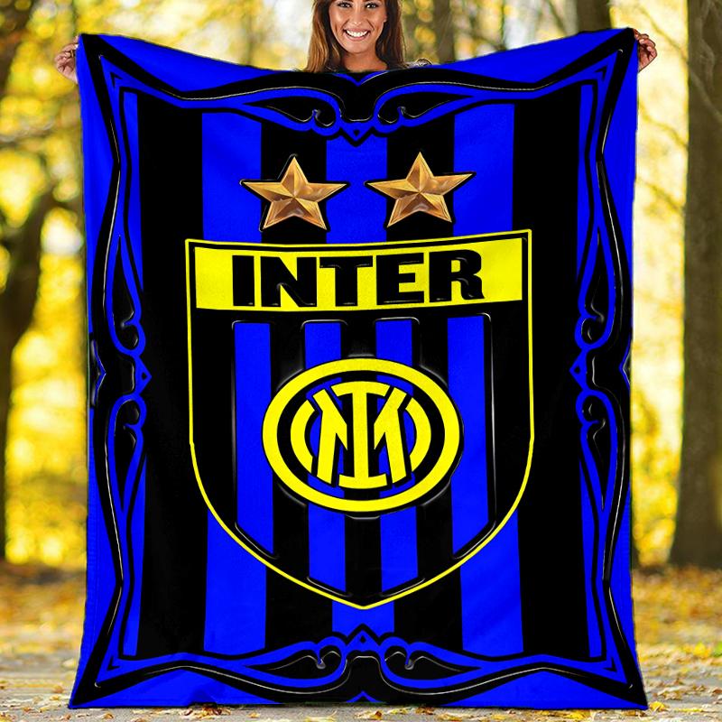 FC Inter Milan Logo Printed Throw Blanket—soft,warm;versatile Blanket for All Seasons—perfect As &air-conditioning Throw,nap Blanket