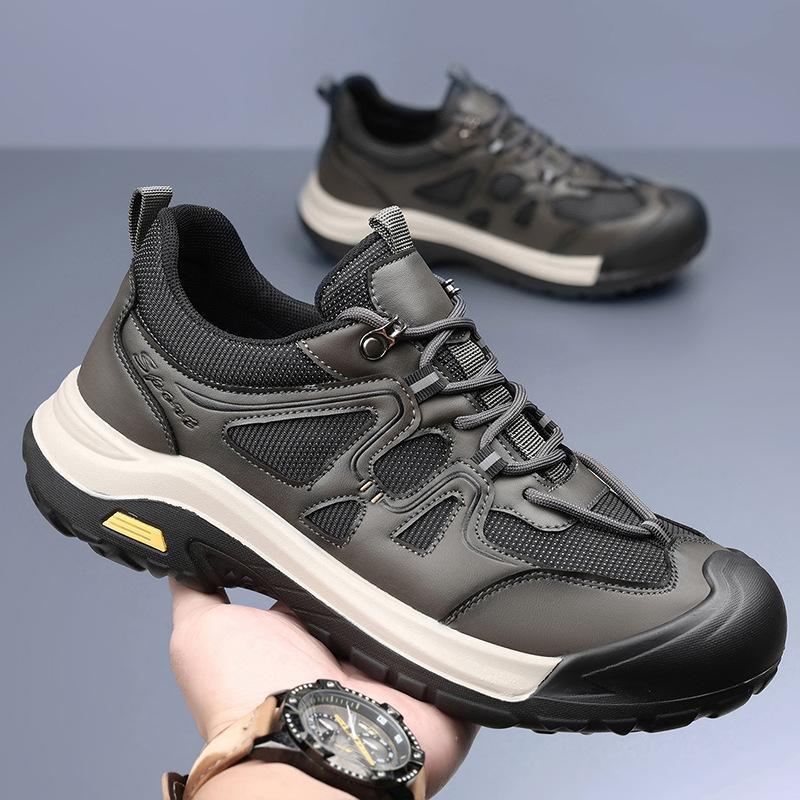 

2025 live broadcast popular men s shoes autumn and winter hiking shoes breathable non-slip outdoor sports shoes first layer leather casual shoes men 44
