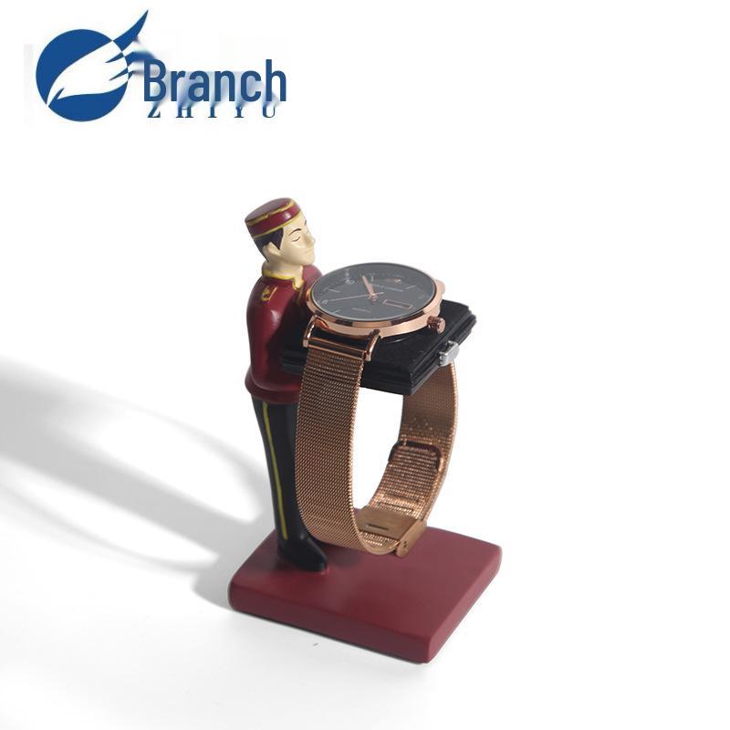 Suport de afișare ceas majordom cu pene: Suport elegant pentru bijuterii pentru ceasuri