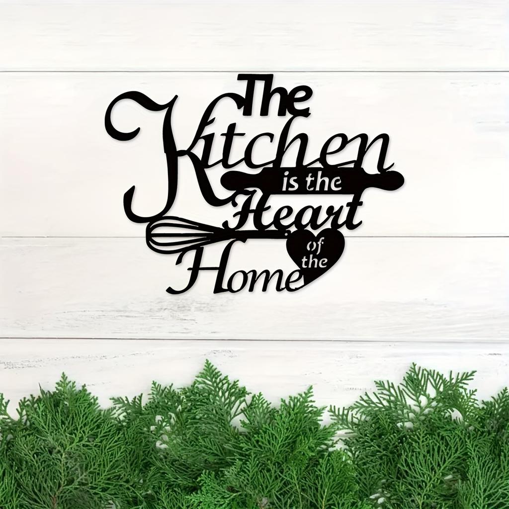 1pc Metal Kitchen Sign Heart of Home Wall Decor Unique Gift for Halloween Christmas New Year