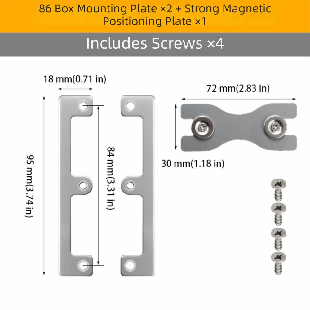 Stainless Steel Switch Fixing Plate Switch Surround Plate  Electrical Installation