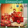 Festive Christmas Gift Boxes In Snow Shower Curtain Waterproof Fabric With Hooks