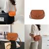 Fashionable Pu Leather Shoulder Bag Elegant Street Style Medium Saddle Bag 2023