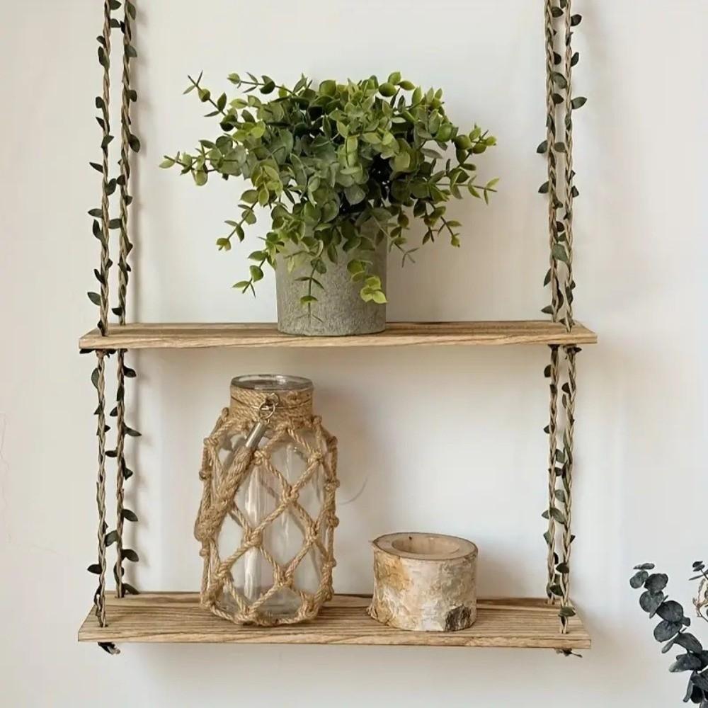 Bohemian Style Hanging Shelves 2/3 Layers Wall Rack New Wall Shelves  Bedroom Decor