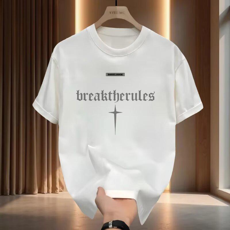 American Trendy Men s Summer Heavyweight Short Sleeve Printed T-shirt M