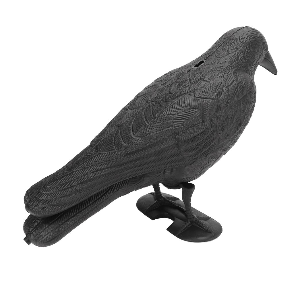 Crow Decoy PE Black Simulation Courtyard Decoration with Pole for Attracting Hunting Scaring Birds