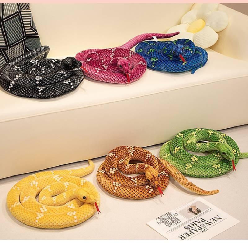 Realistic Spotted Snake Plush Toy Soft And Cuddly Stuffed Animal For Kids Prank