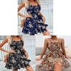 Summer Floral Printed Sleeveless Dress With Elastic Waist For Womens Casual Wear