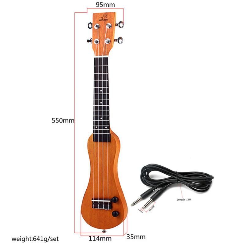 21 Zoll elektrische Ukulele mit Massivholzschale und Mahagoni-Ukelele