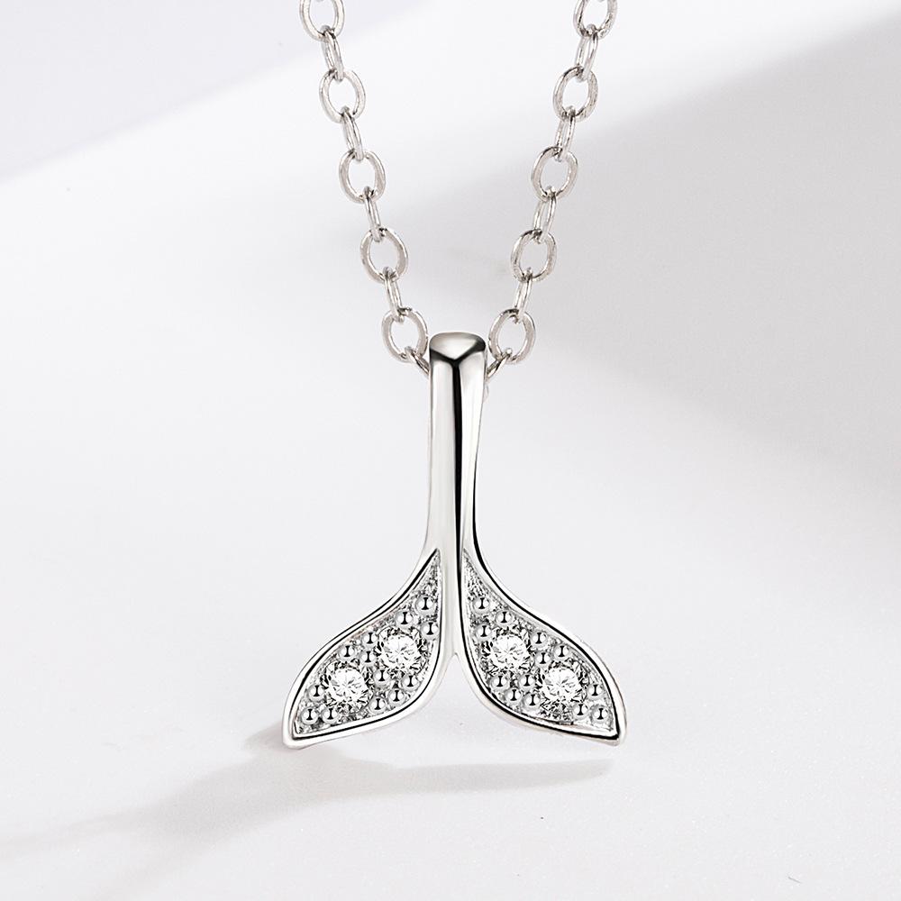 925 Silver Gold Plated Zircon Necklace for Women Birthday Party Gift Pendant Jewelry