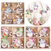 4PCS Easter Wooden Slices Ornament with Twine Elf Wooden Decoration Elf Wooden Hanging Craft for Home Easter Tree Decorations