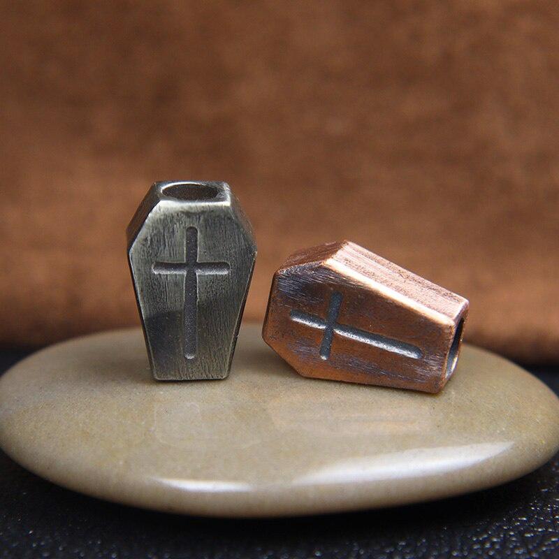 Cross Shield Knife Bead Κορδόνι Κρεμαστό κόσμημα Ορειχάλκινο Christian EDC Εργαλείο εξωτερικού χώρου Paracord βραχιόλι DIY Αξεσουάρ θρησκευτικής γοητείας