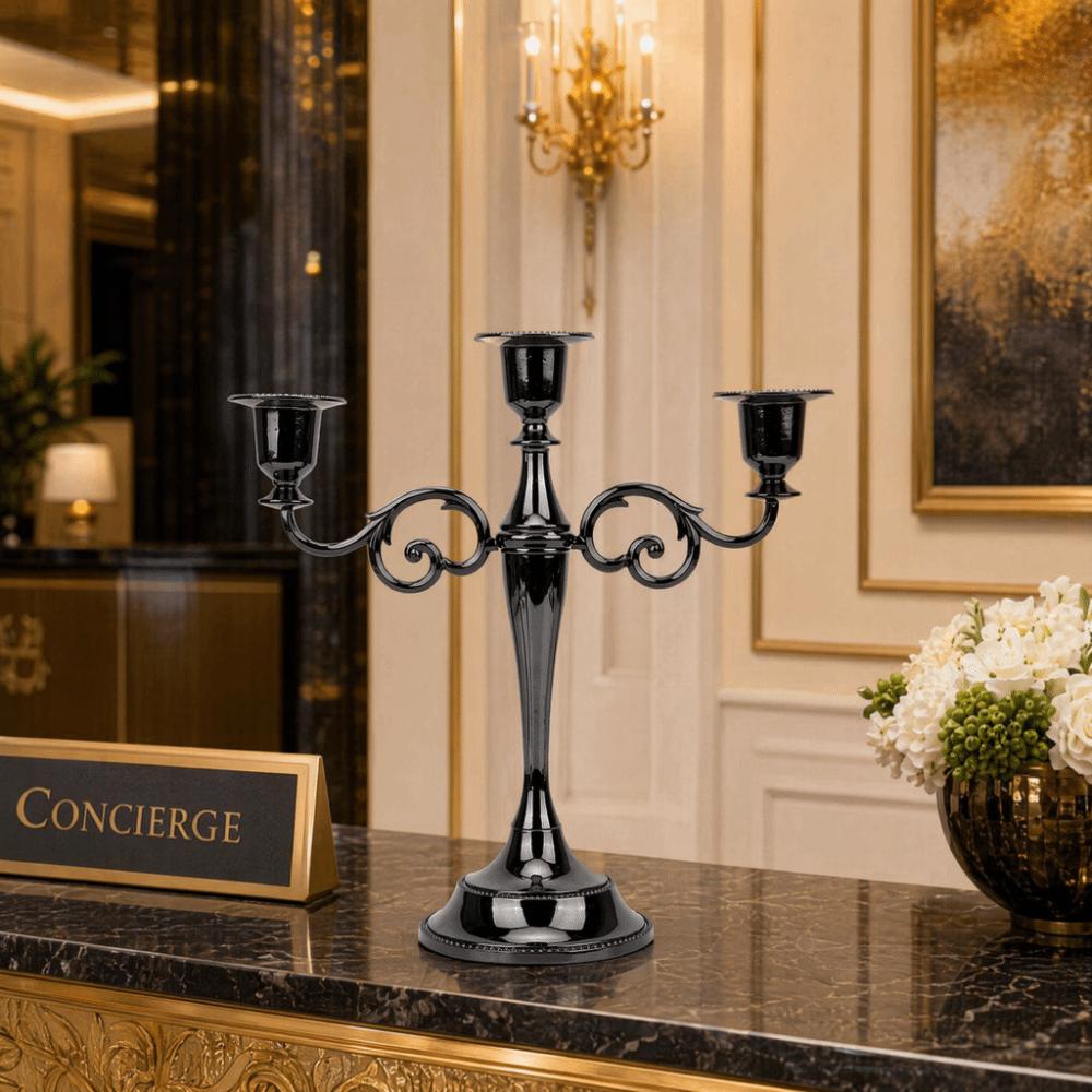 9.84x10.63in Antique Metal Candle Holder Metal Dinner Decor Candle Stand Dining Table Arrangement