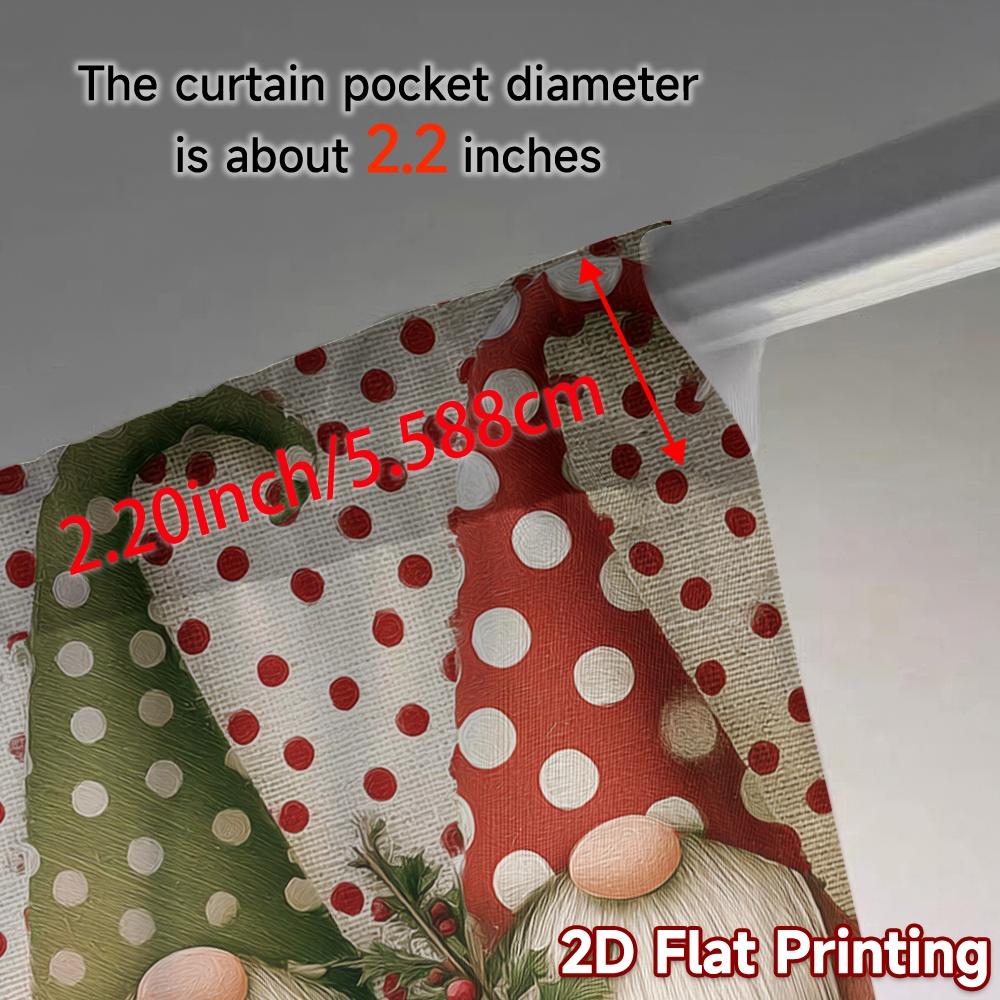 2D Flat Printing  JIT 2pcs   Curtains (Without Rod) Festive Gnomes (3) Popular Creative Curtains Versatile Fabric Curtains All
