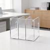 Elegant Transparency Storage Shelf File Rack For Books And Papers Magazine with 3 Compartment and Easy to Carry Handle
