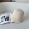 Wool Blended Bucket Hat Women's Japanese Simple Face Small Bucket Hat, Autumn and Winter Breathable Travel Fashionable Winter Hat