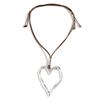 Sweet And Cool Exaggerated Big Love Pendant Necklace, Fashionable Personality Adjustable Wax Line Necklace For Women