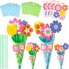 6/12Pcs Flower Bouquet Craft Kit Teacher Appreciation Week Mother's Day Flower Birthday Cards DIY Sister First Greeting Cards