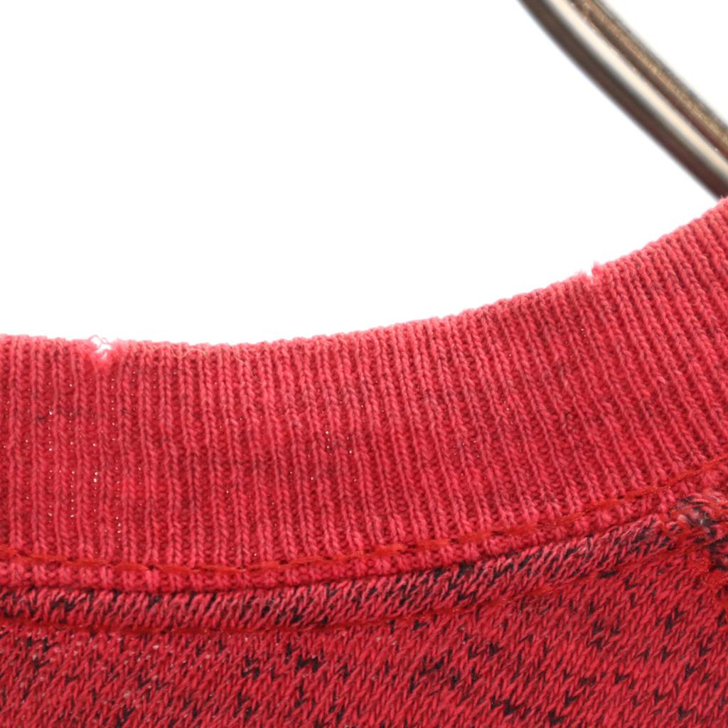 90s Old Long Sleeve Sweat Trainer Red Back Brushed Men's Used